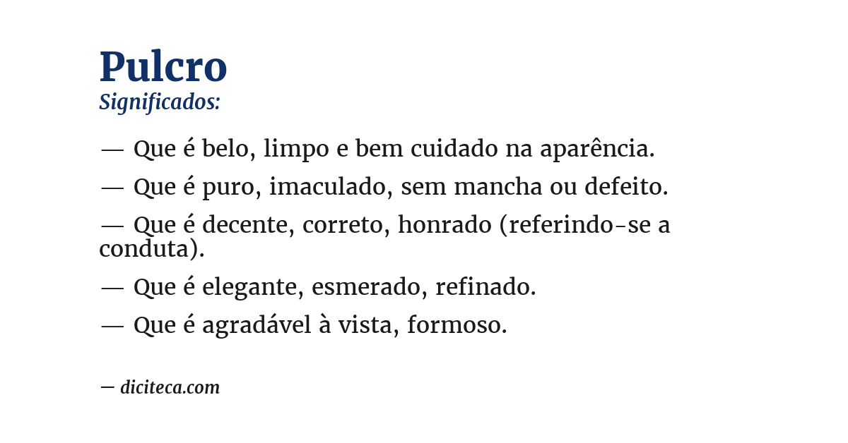Significado de pulcro