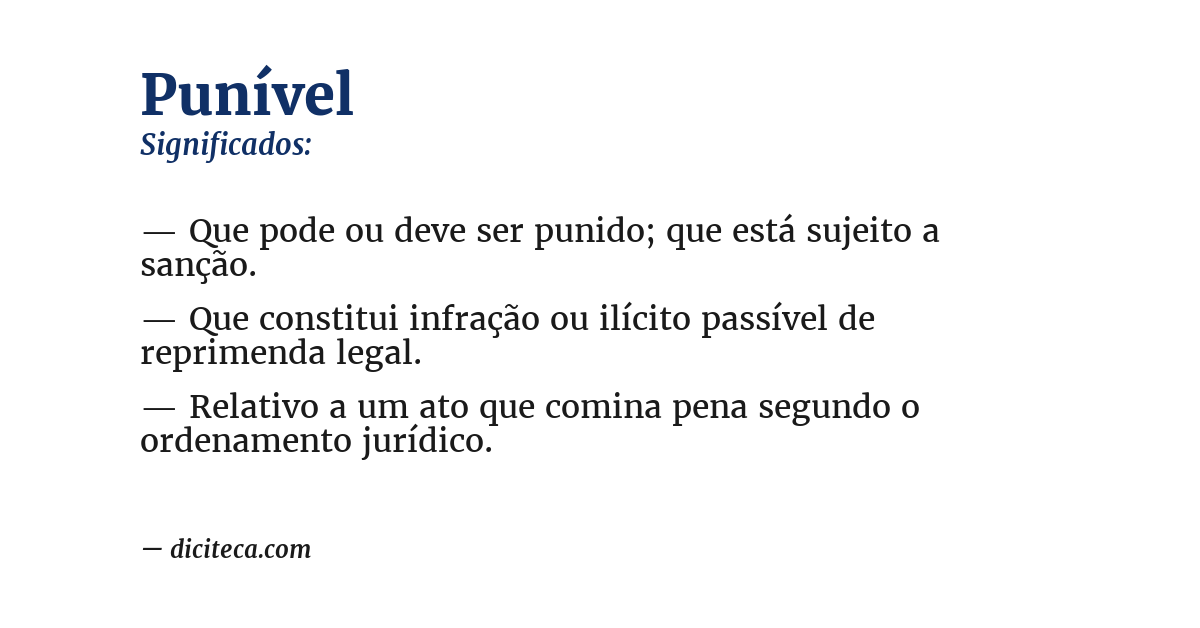 Significado de punível