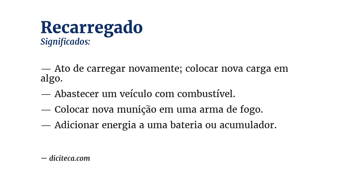 Significado de recarregado