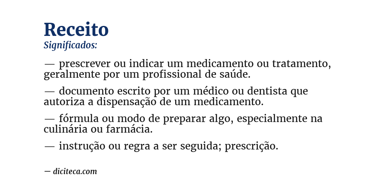 Significado de receito