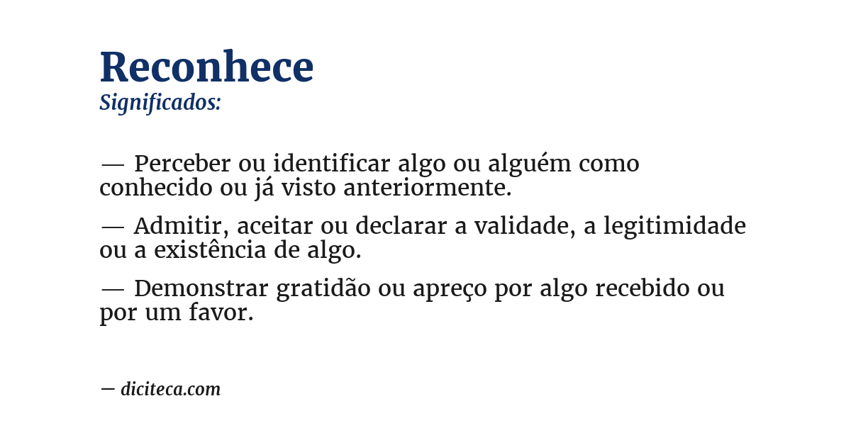 Significado de reconhece