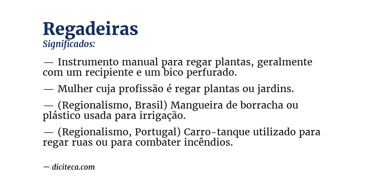 Significado de regadeiras