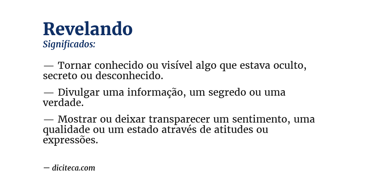 Significado de revelando