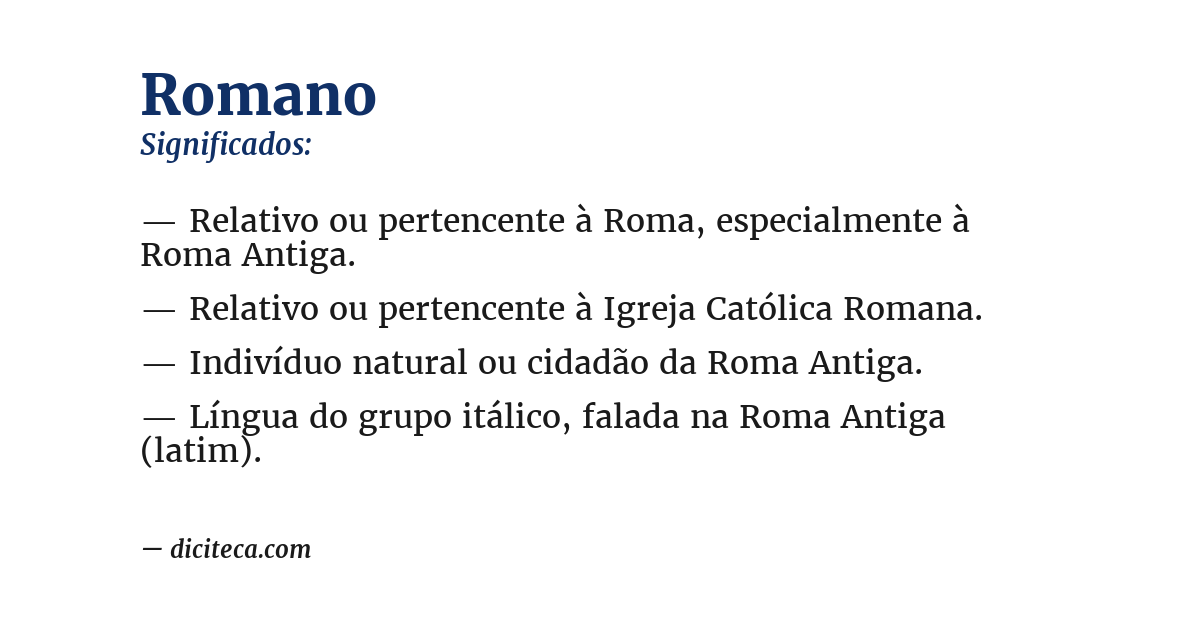 Significado de romano