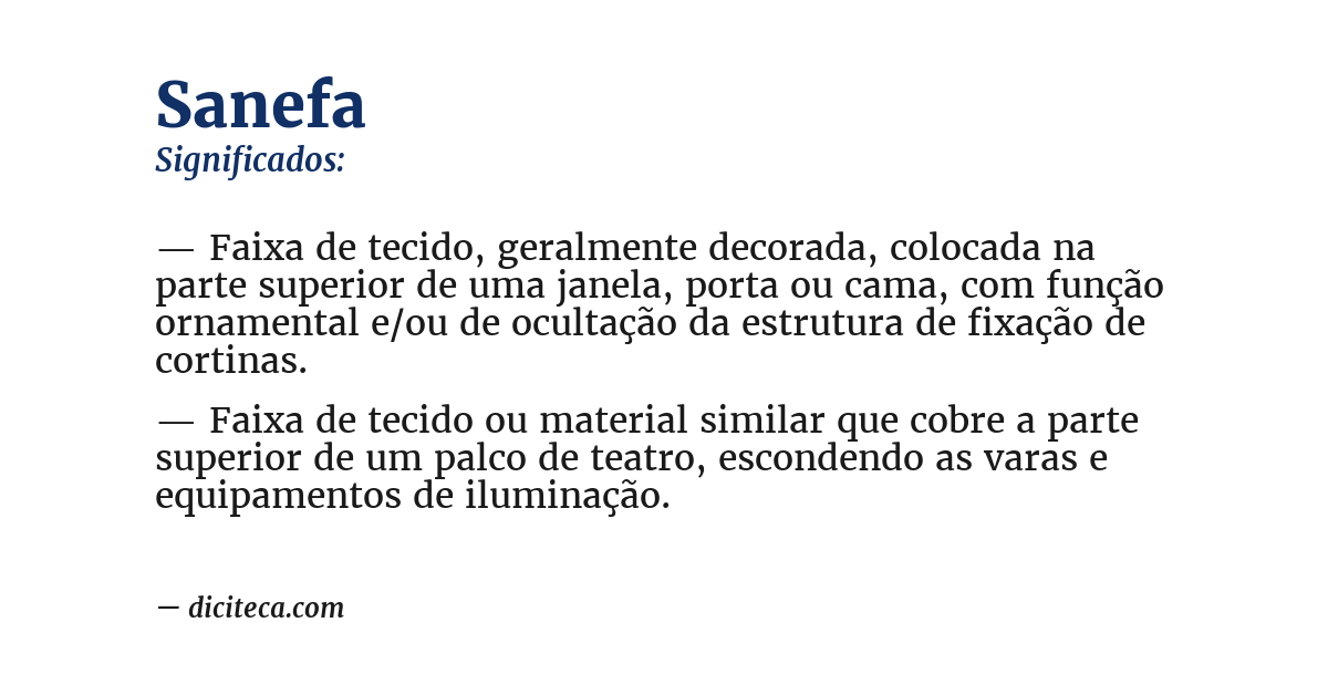 Significado de sanefa