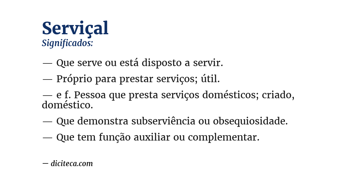 Significado de serviçal