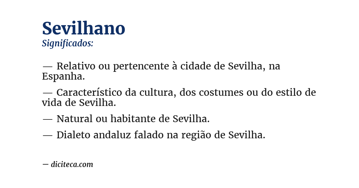 Significado de sevilhano