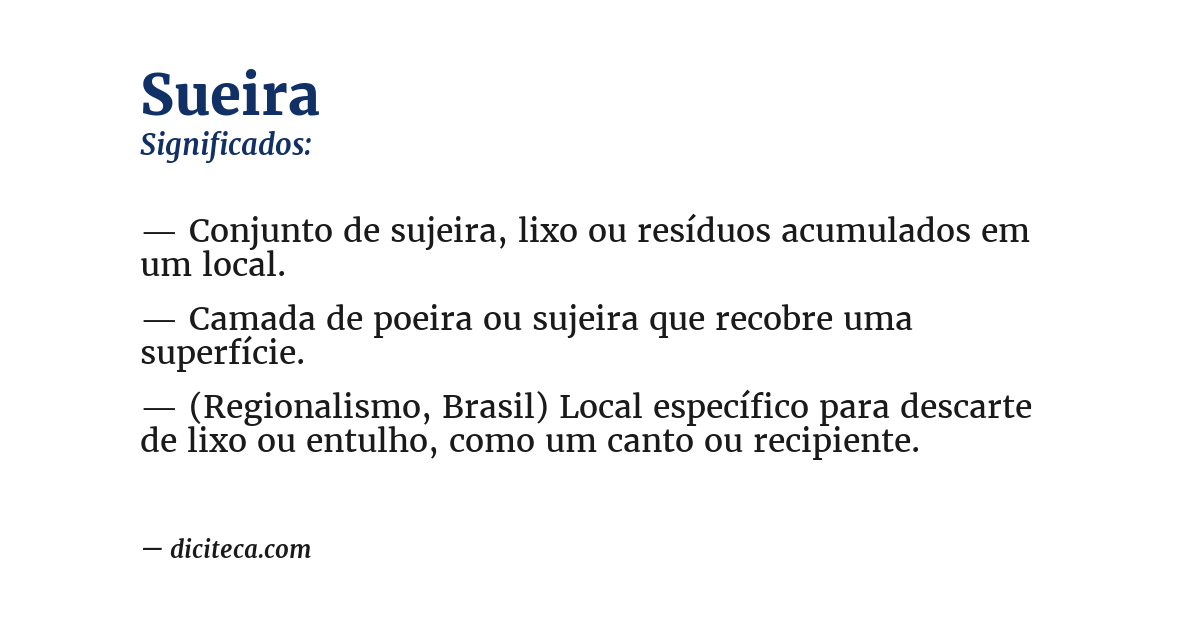 Significado de sueira