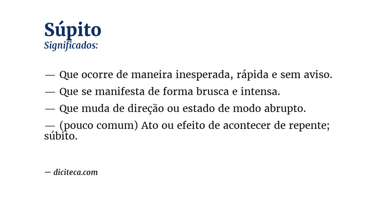 Significado de súpito