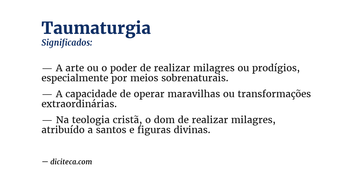 Significado de taumaturgia