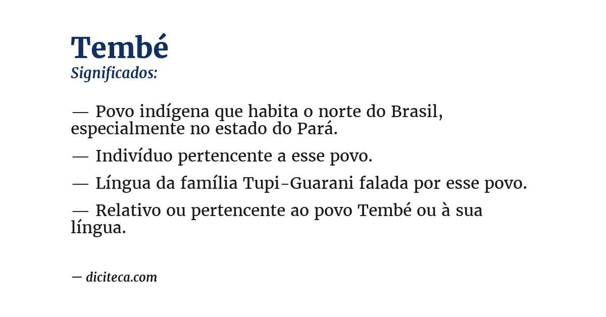 Significado de tembé