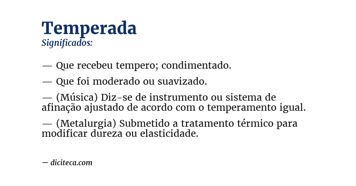 Significado de temperada