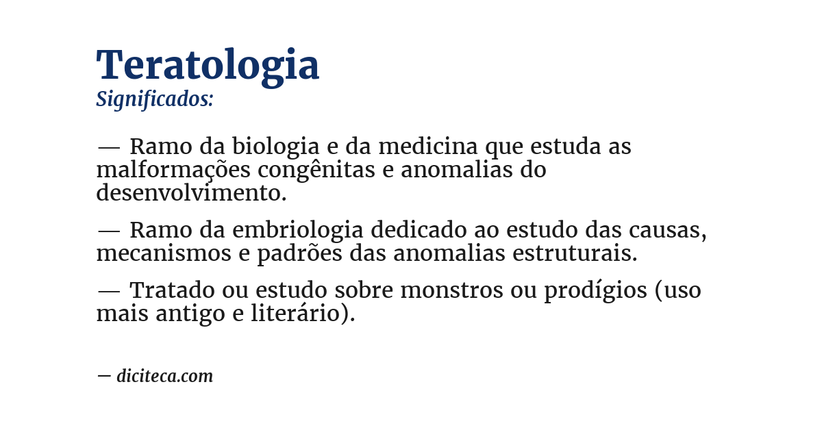 Significado de teratologia