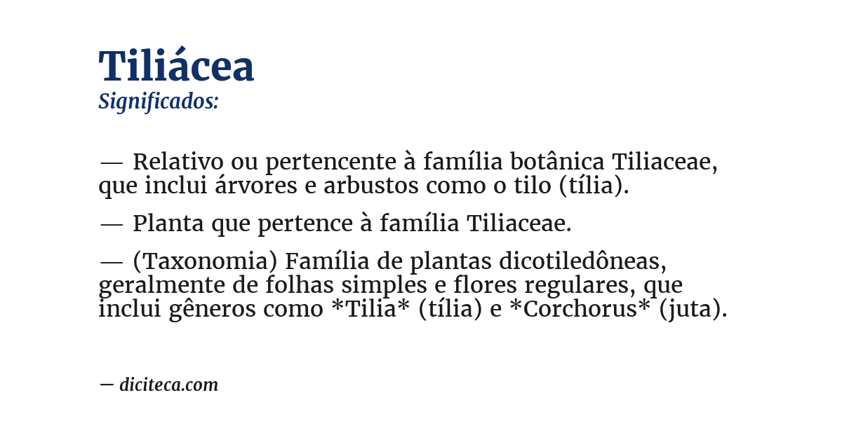 Significado de tiliácea