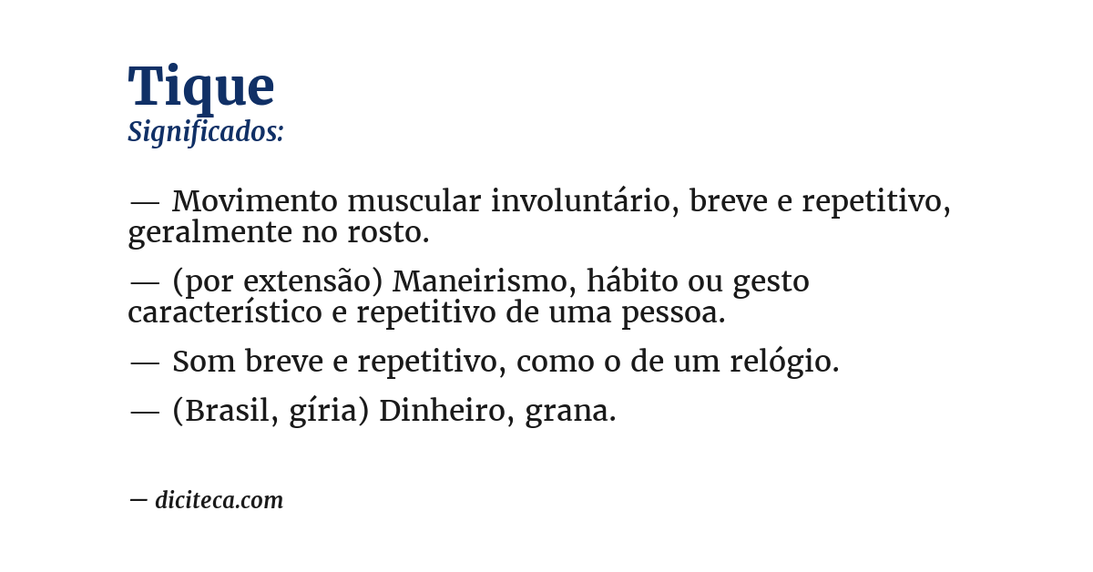Significado de tique