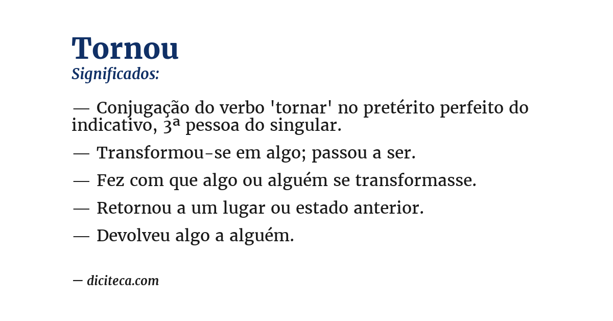 Significado de tornou