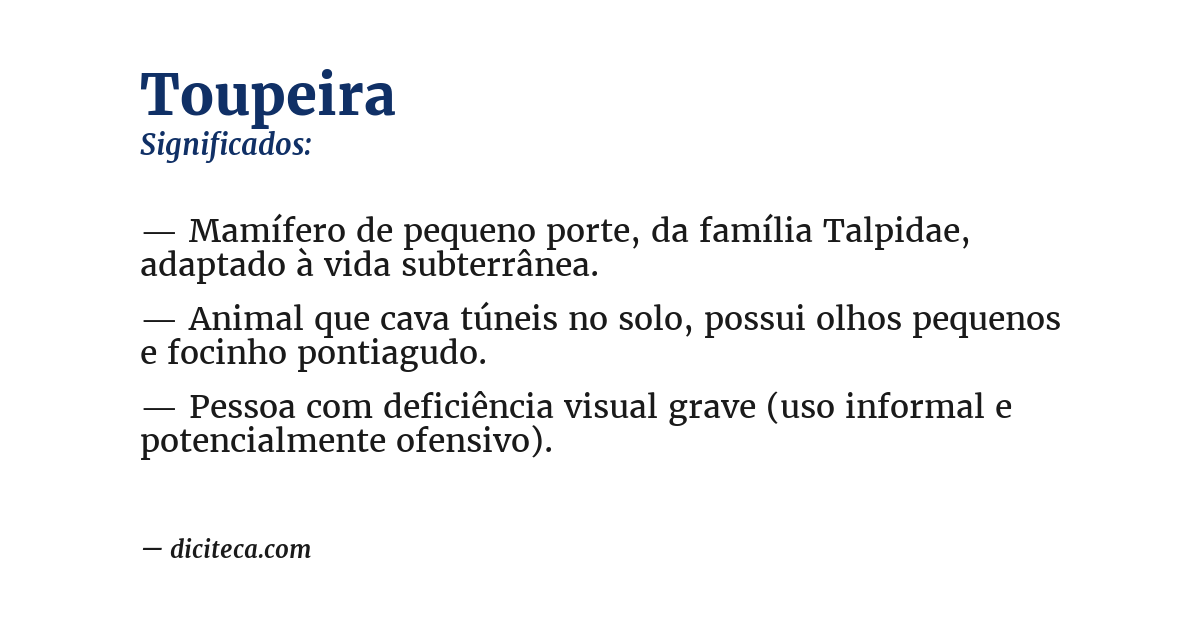 Significado de toupeira