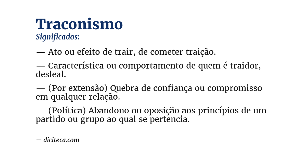 Significado de traconismo