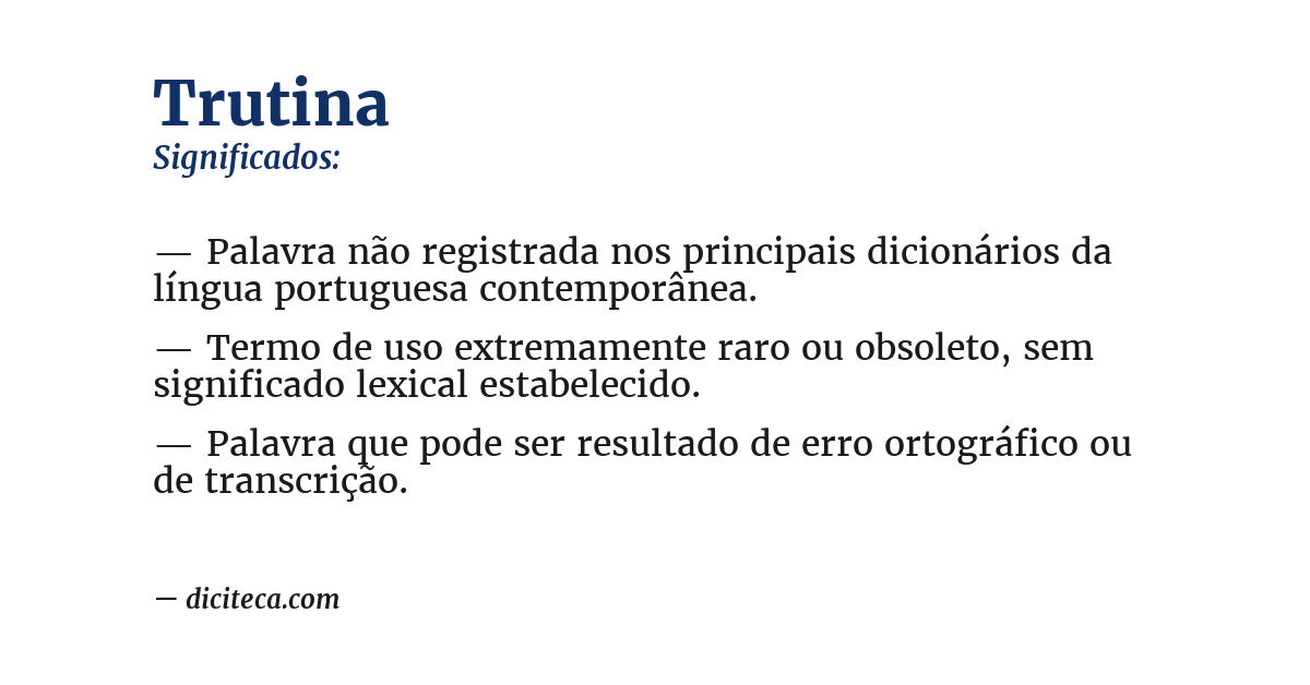 Significado de trutina