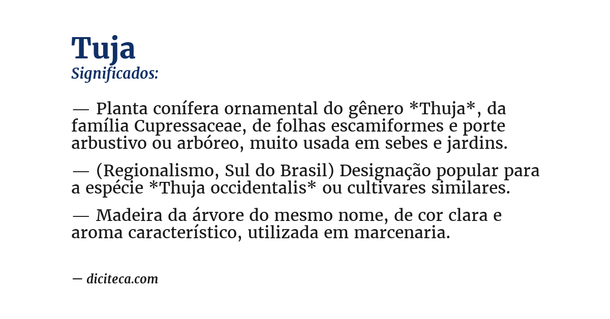 Significado de tuja
