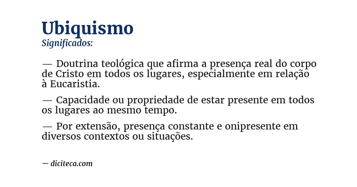 Significado de ubiquismo