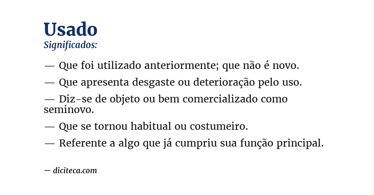 Significado de usado