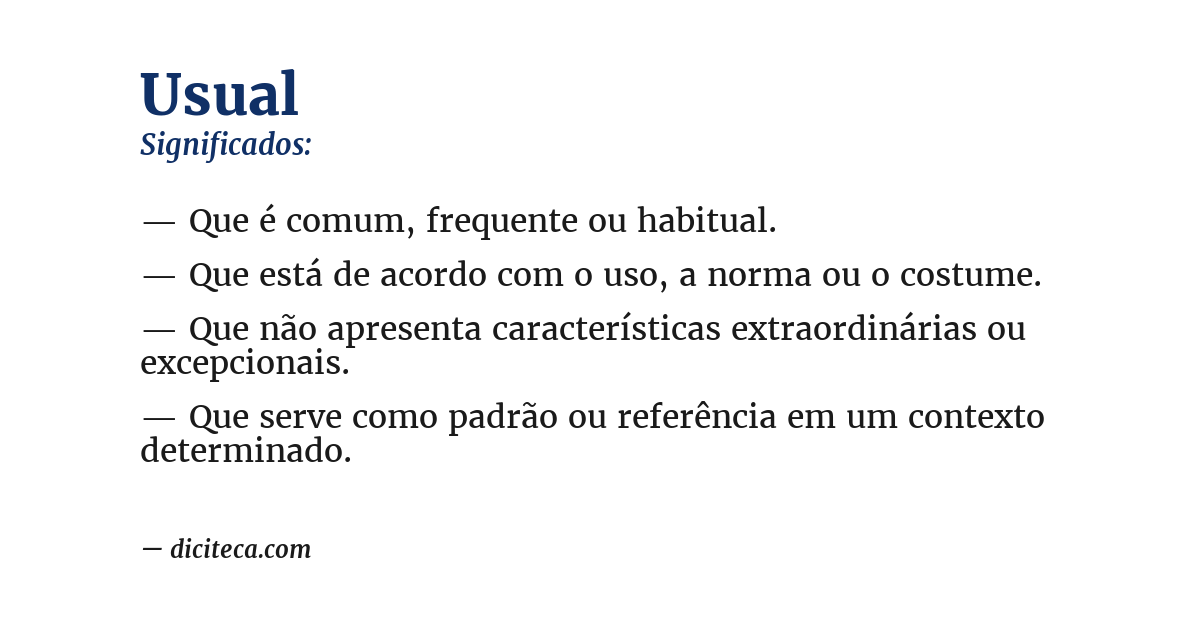 Significado de usual