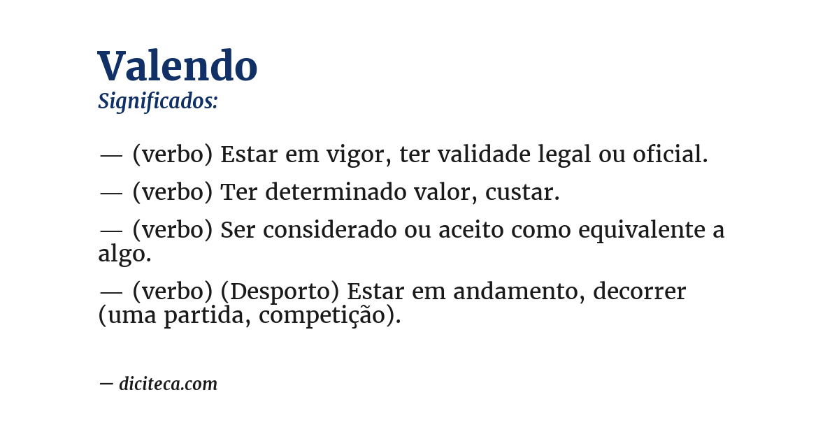 Significado de valendo