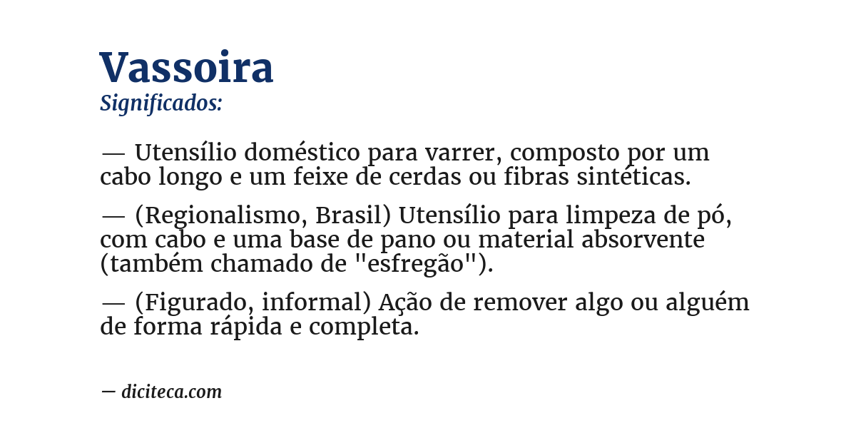 Significado de vassoira