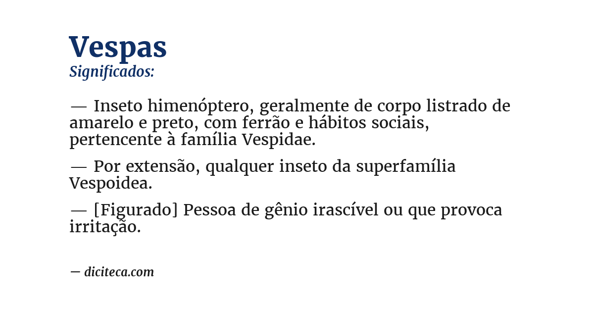 Significado de vespas