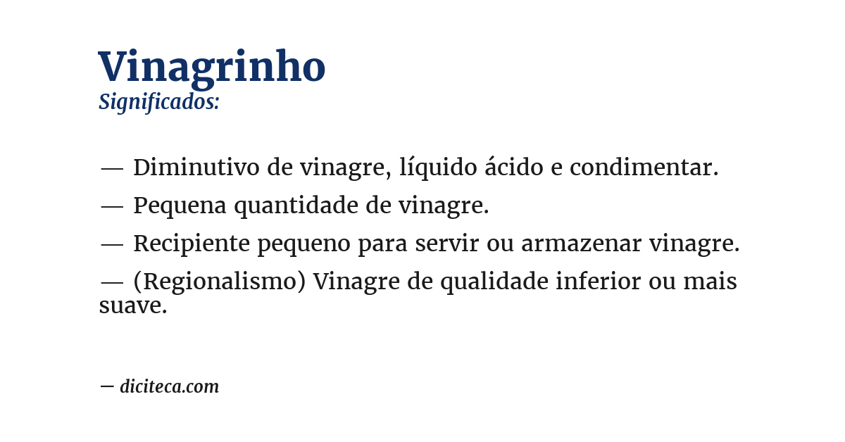 Significado de vinagrinho