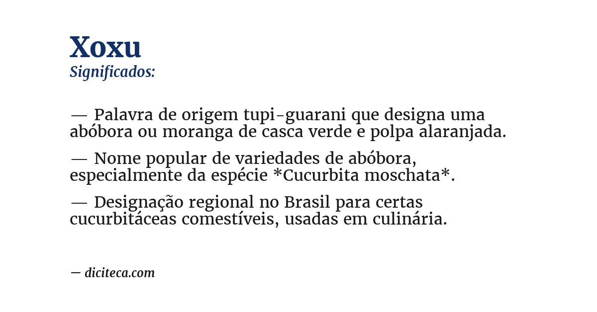 Significado de xoxu