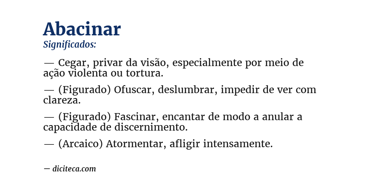 Significado de abacinar