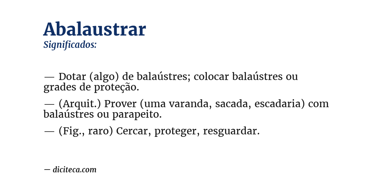 Significado de abalaustrar