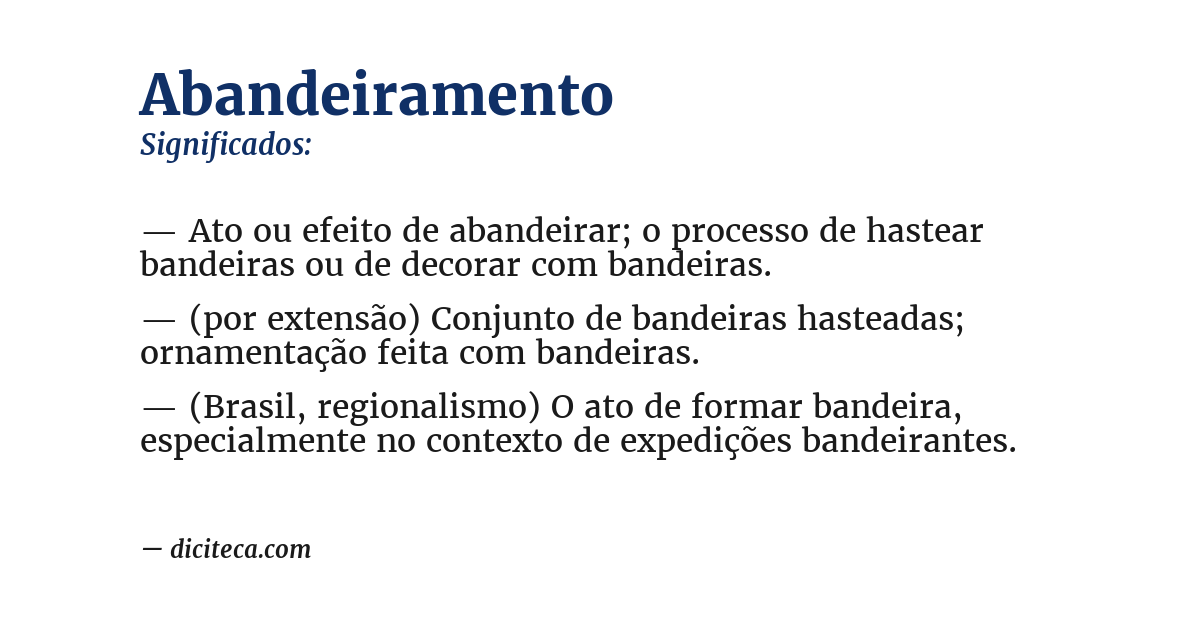 Significado de abandeiramento