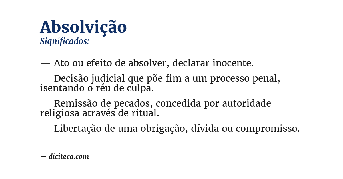 Significado de absolvição