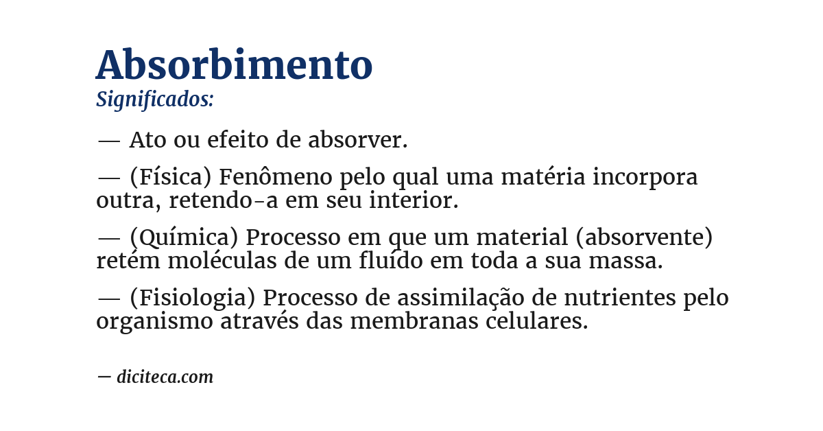 Significado de absorbimento