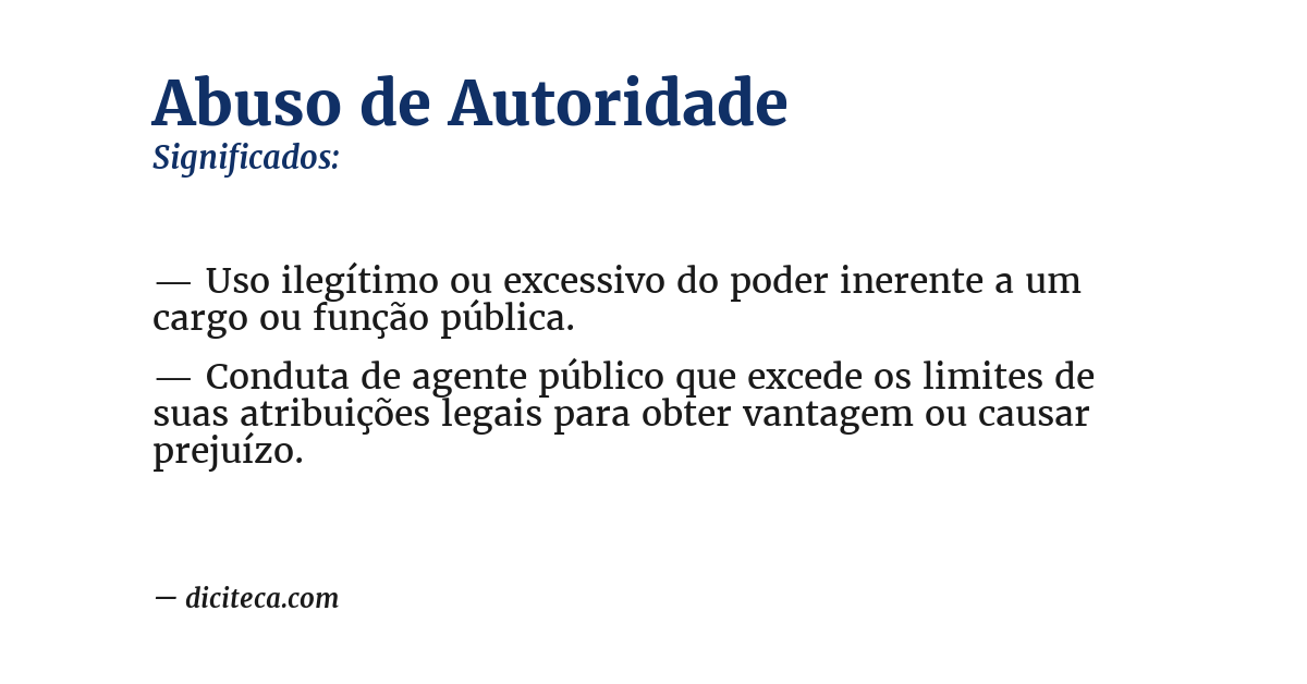 Significado de abuso de autoridade