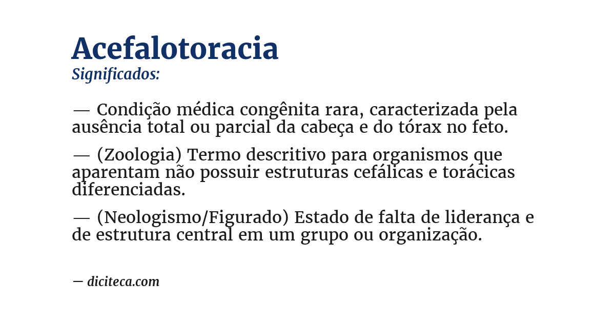 Significado de acefalotoracia