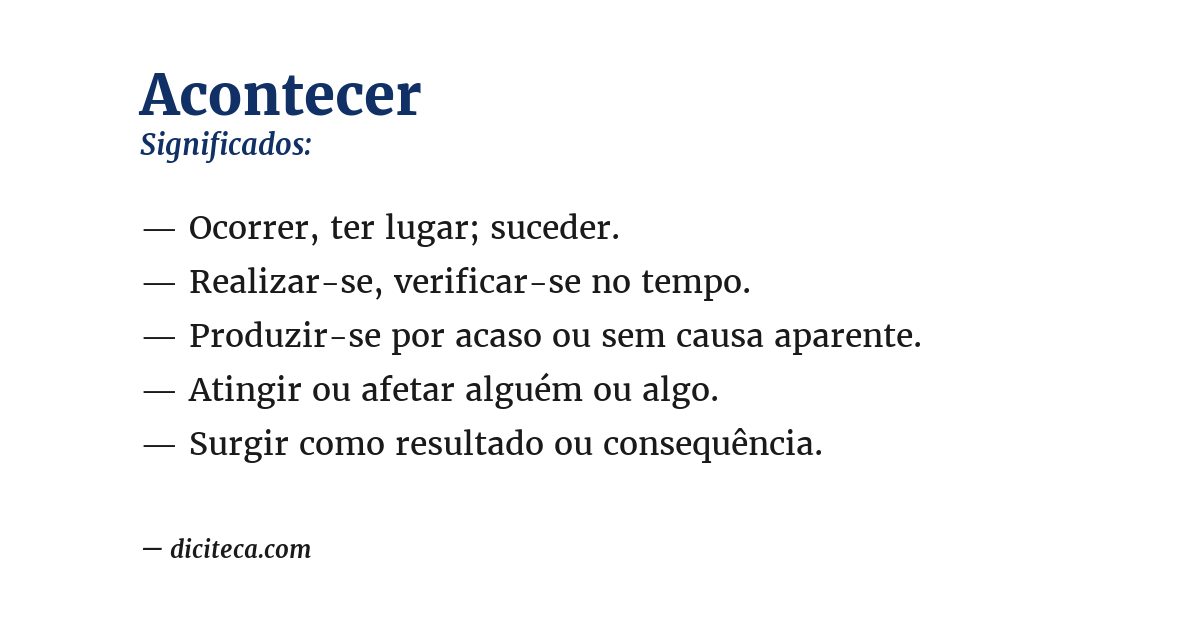 Significado de acontecer