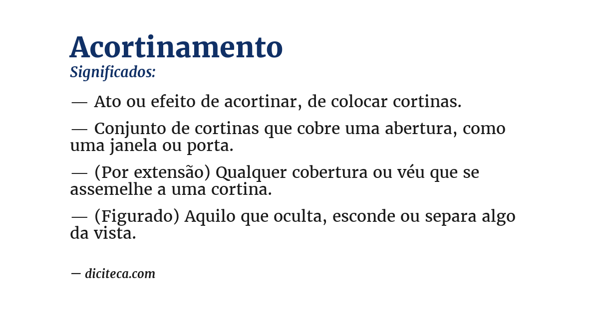 Significado de acortinamento