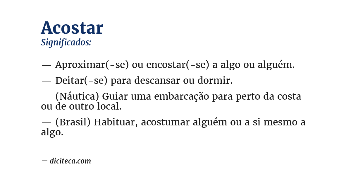 Significado de acostar