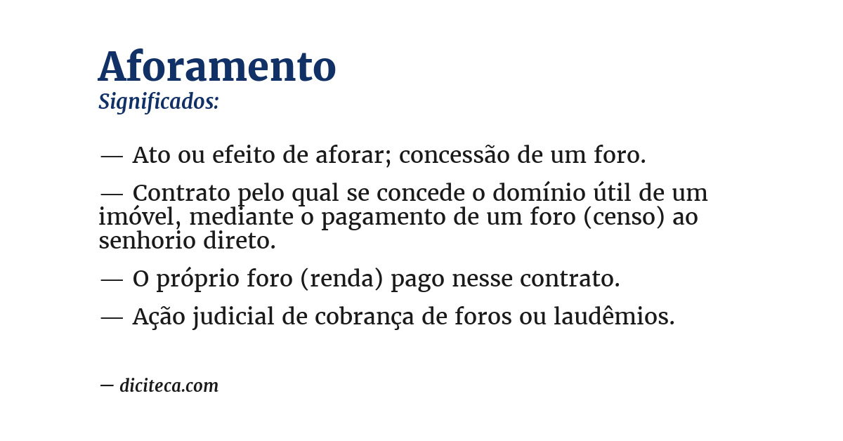 Significado de aforamento