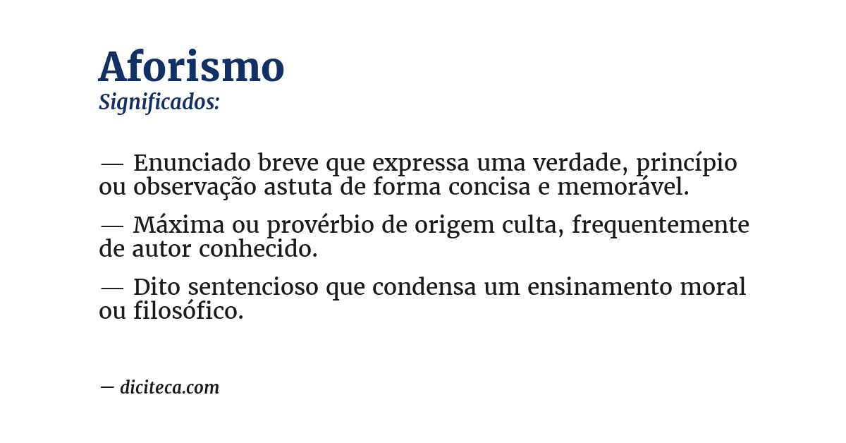 Significado de aforismo