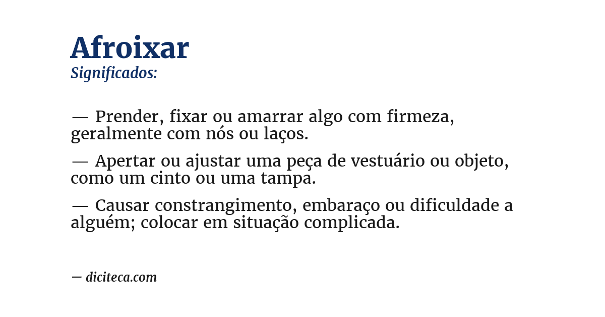 Significado de afroixar