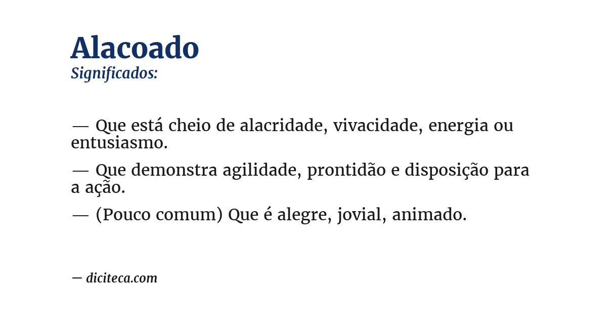 Significado de alacoado