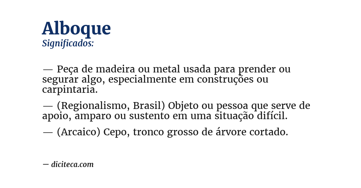 Significado de alboque
