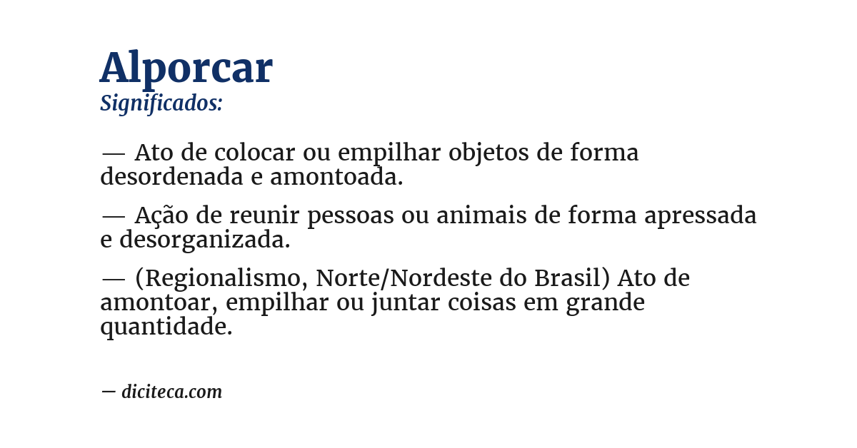 Significado de alporcar