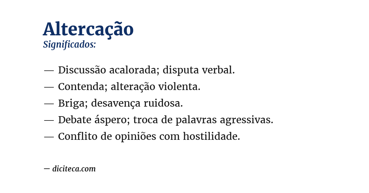 Significado de altercação