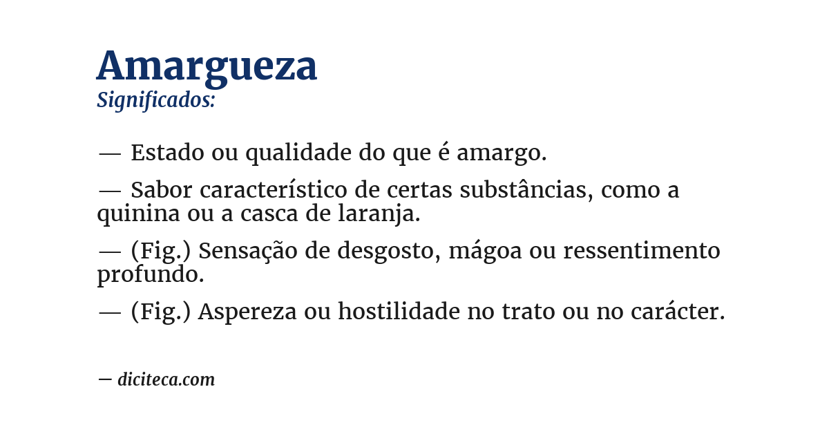 Significado de amargueza